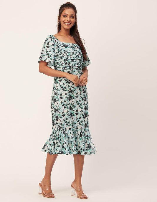 Side Slit Ruffle Dress