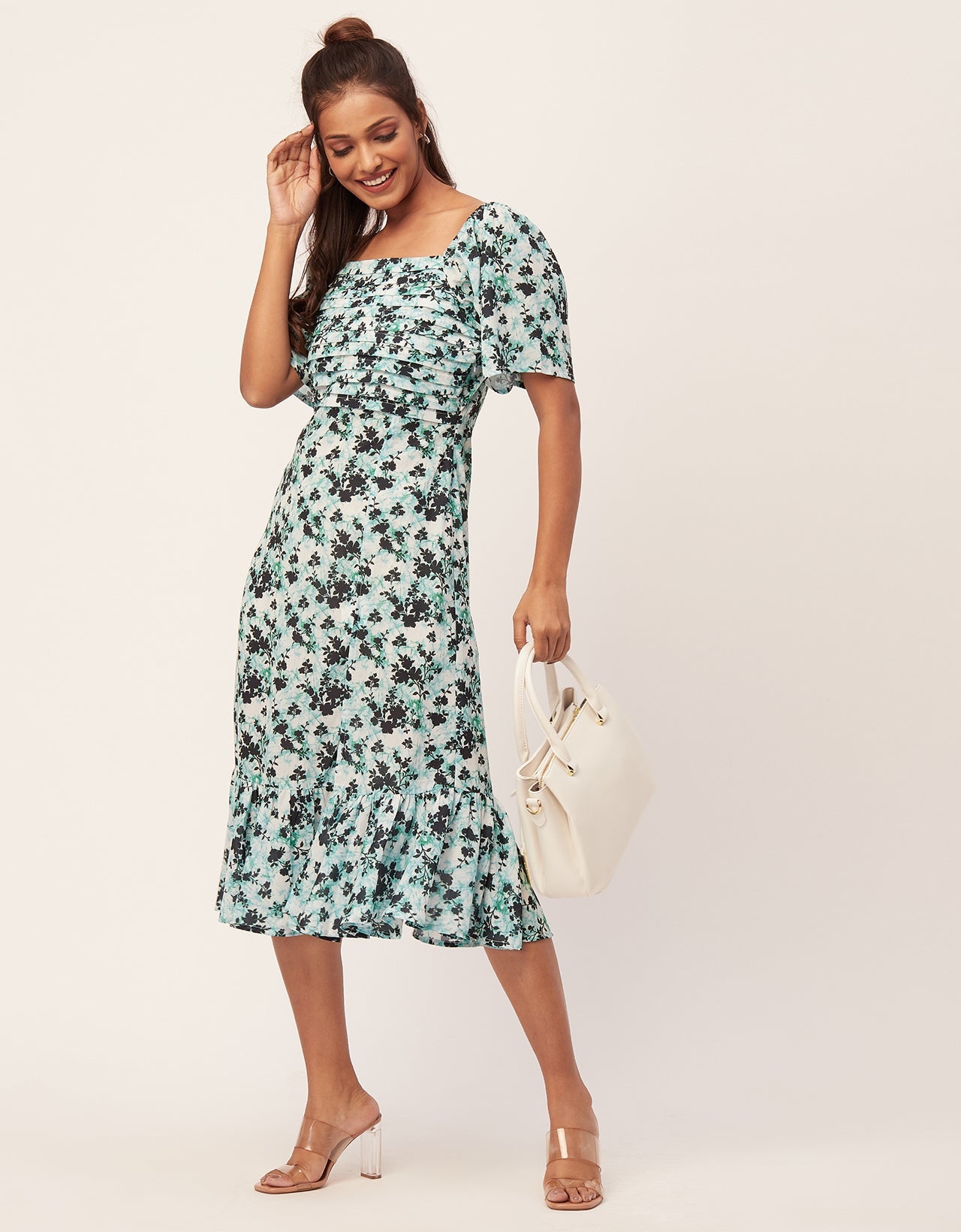 Side Slit Ruffle Dress