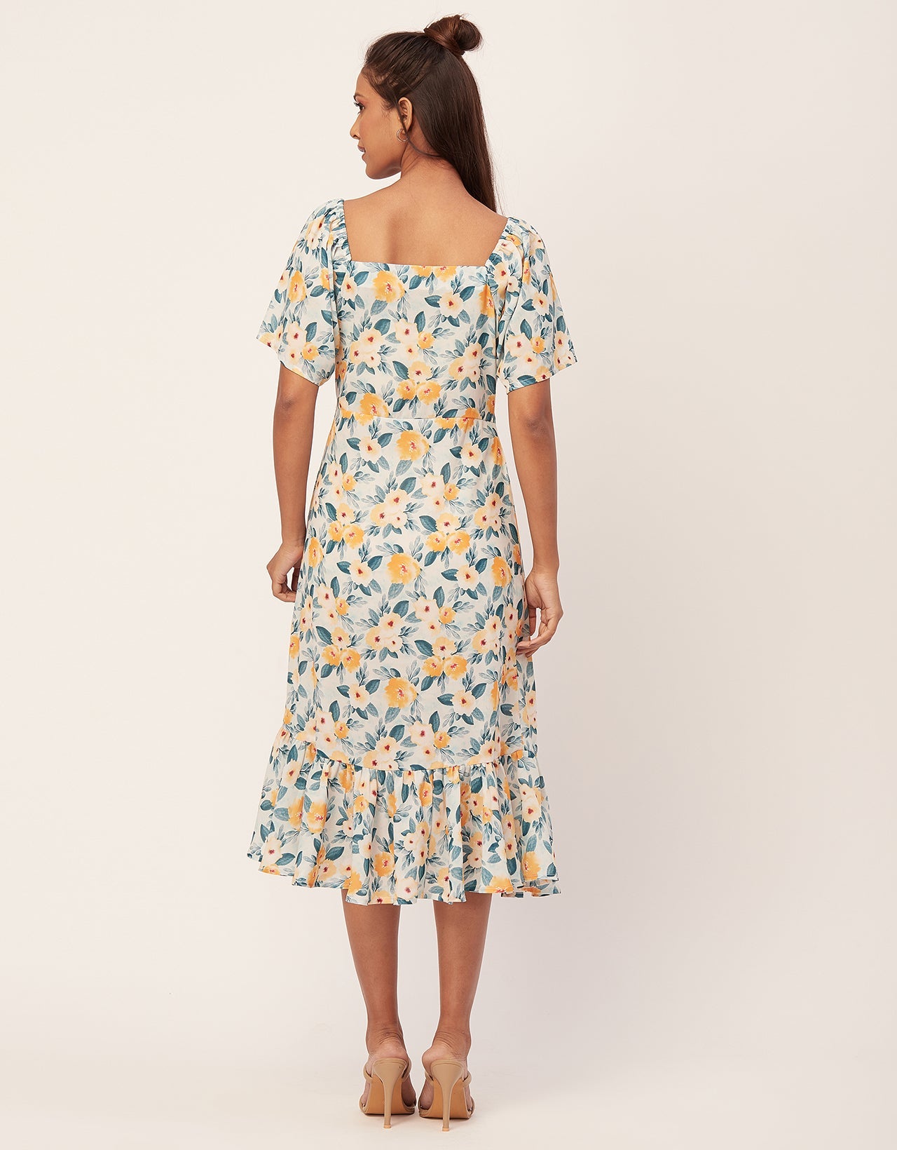 Side Slit Ruffle Dress
