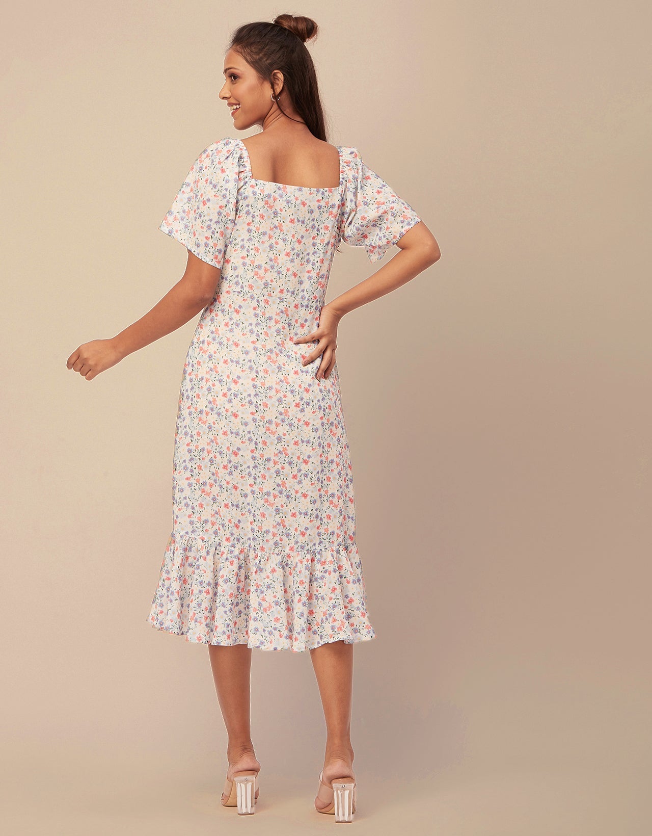 Side Slit Ruffle Dress