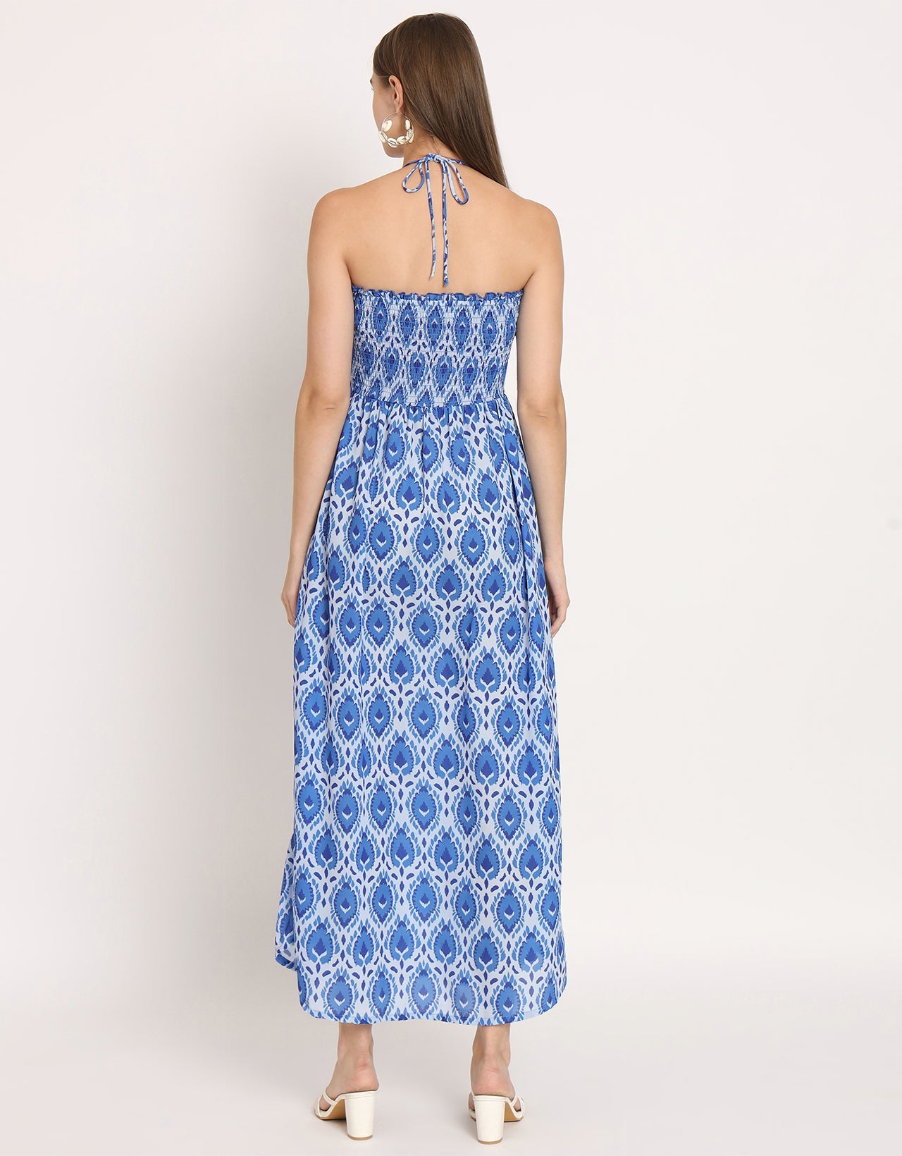 Printed Cut Out Halter Dress