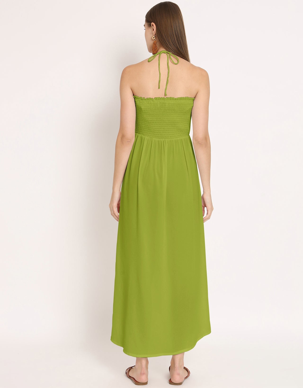 Printed Cut Out Halter Dress