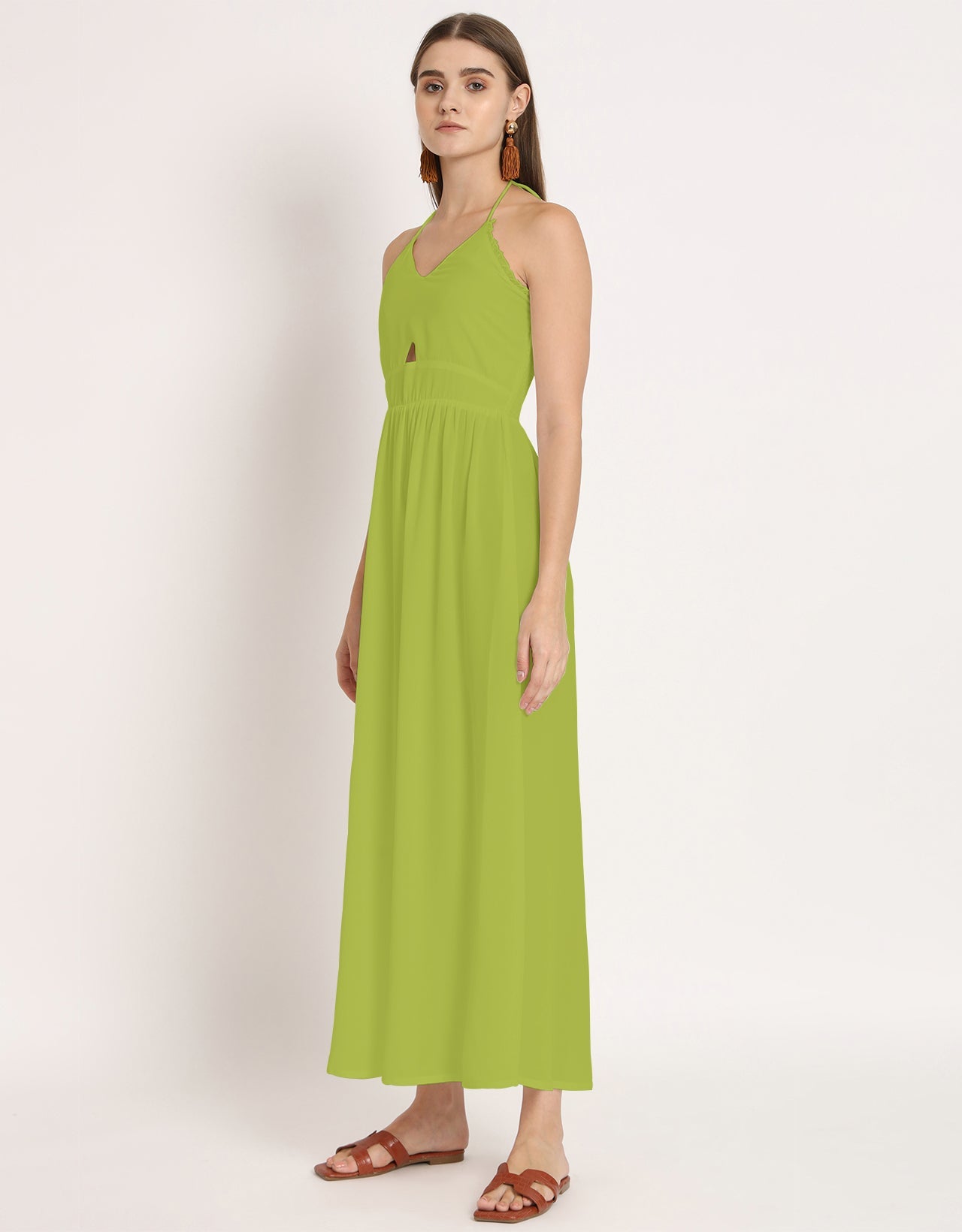 Printed Cut Out Halter Dress