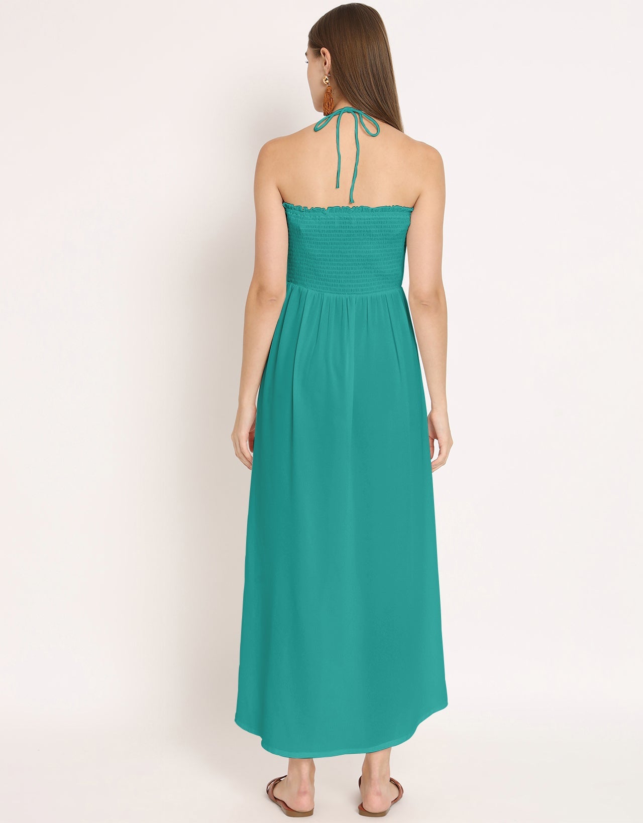 Printed Cut Out Halter Dress