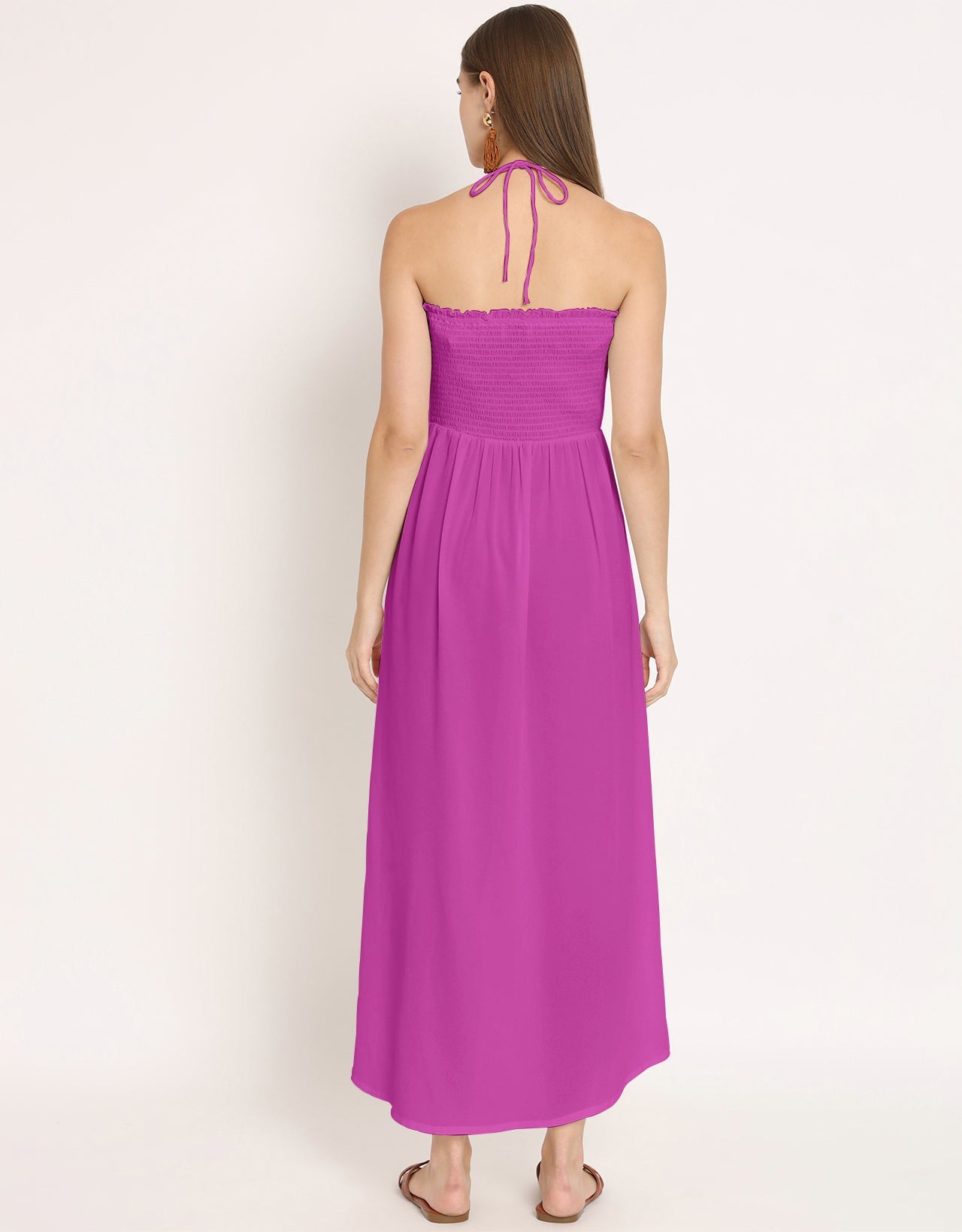 Printed Cut Out Halter Dress