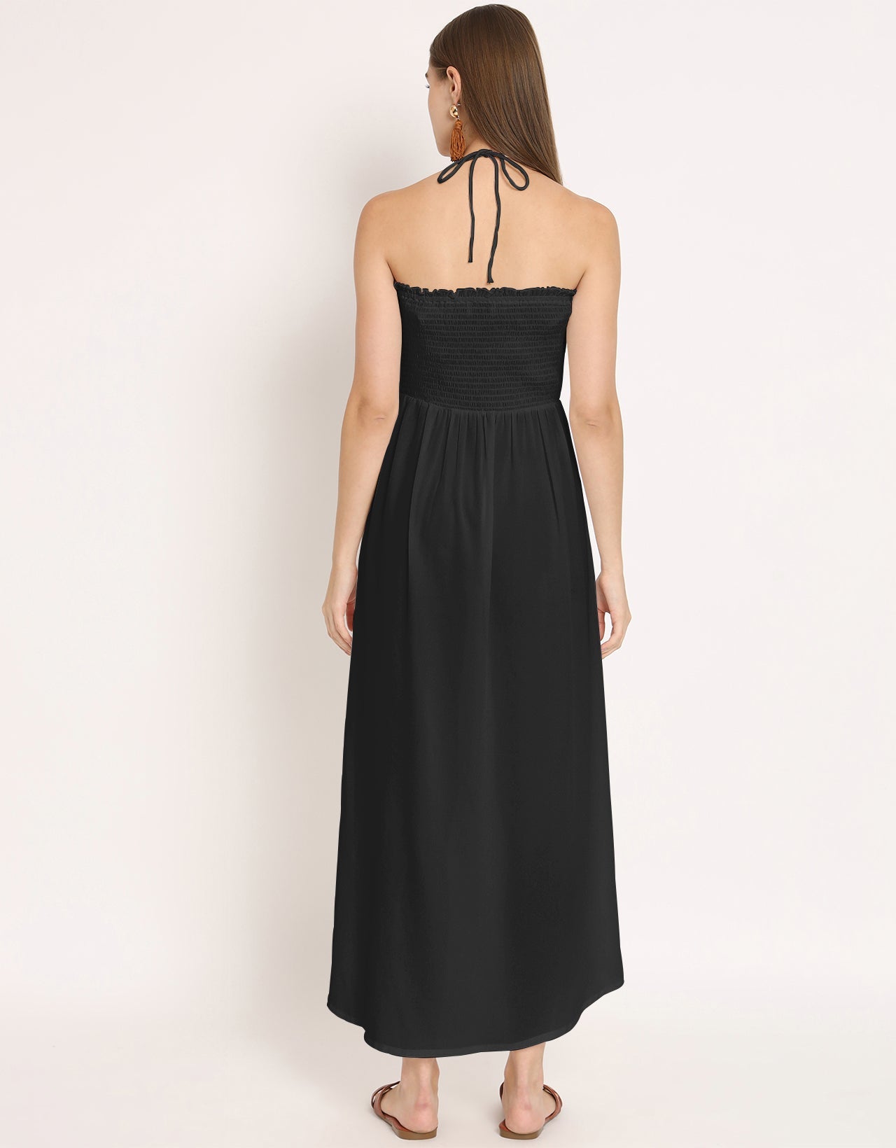 Printed Cut Out Halter Dress