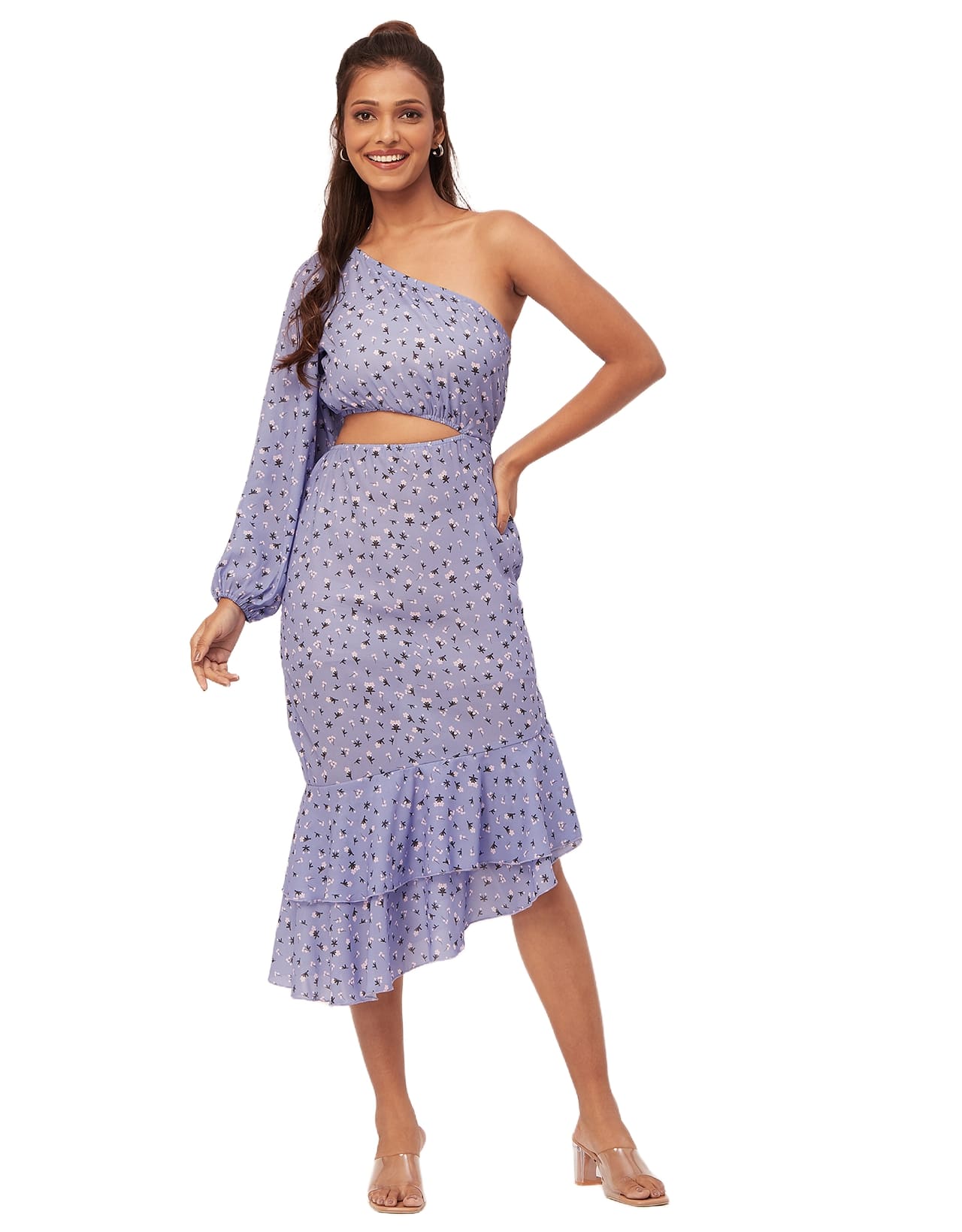 One Shoulder Ruffle Dress