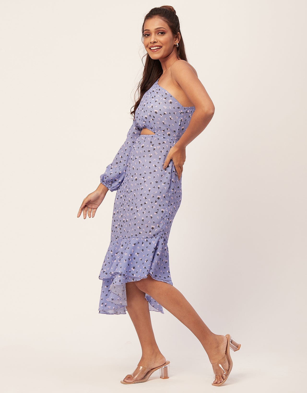 One Shoulder Ruffle Dress