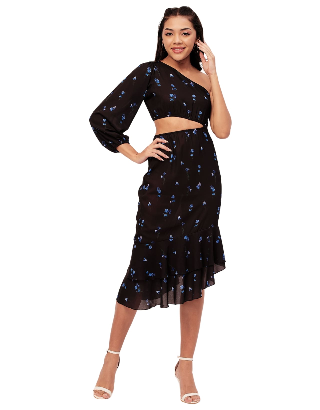 One Shoulder Ruffle Dress