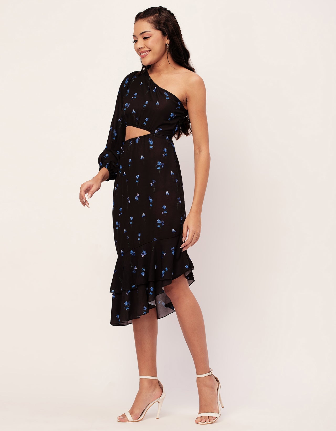 One Shoulder Ruffle Dress