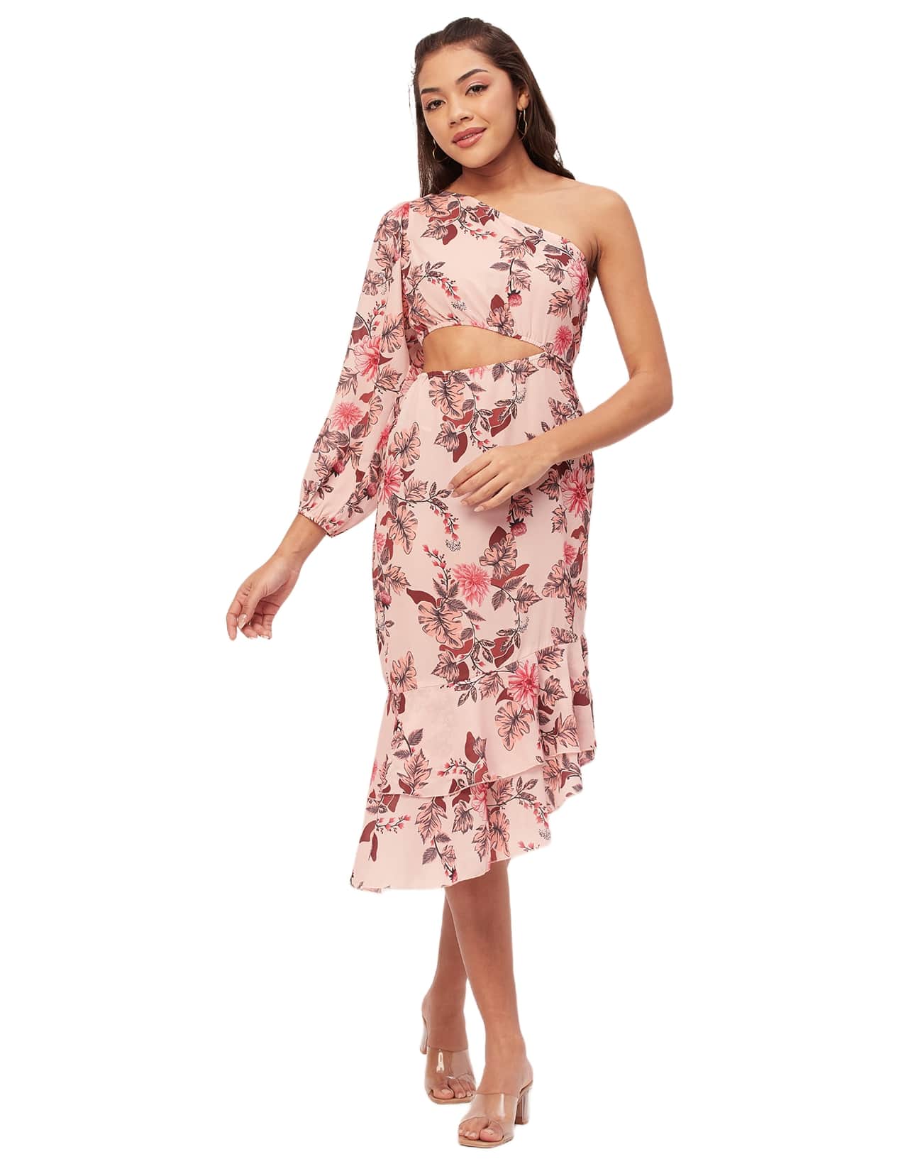 One Shoulder Ruffle Dress