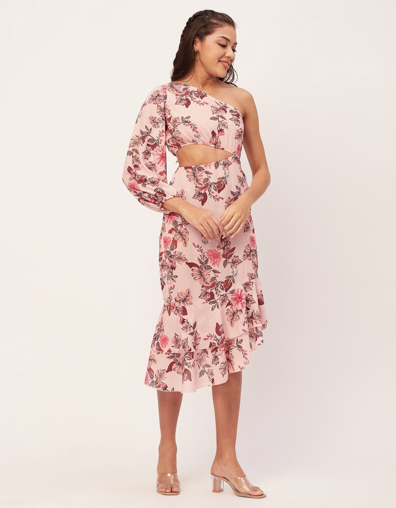 One Shoulder Ruffle Dress