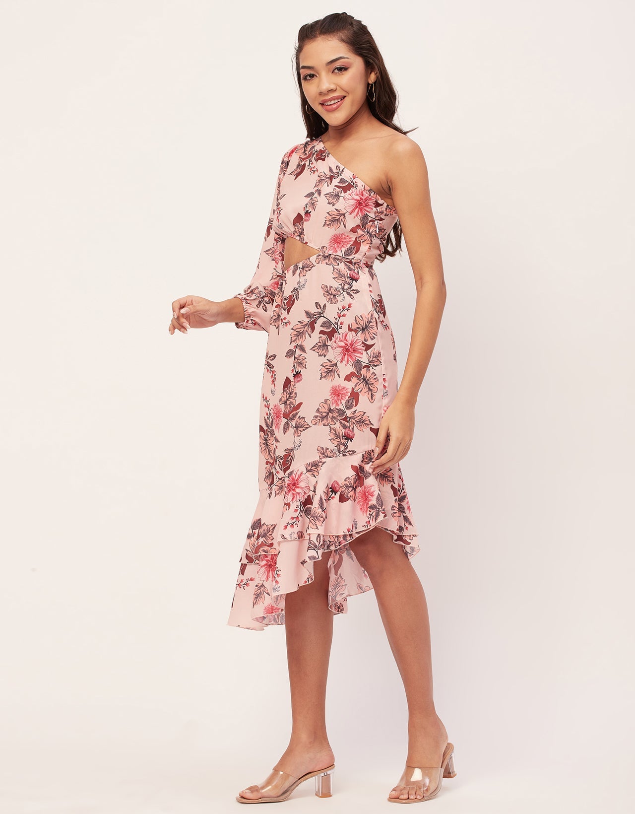 One Shoulder Ruffle Dress