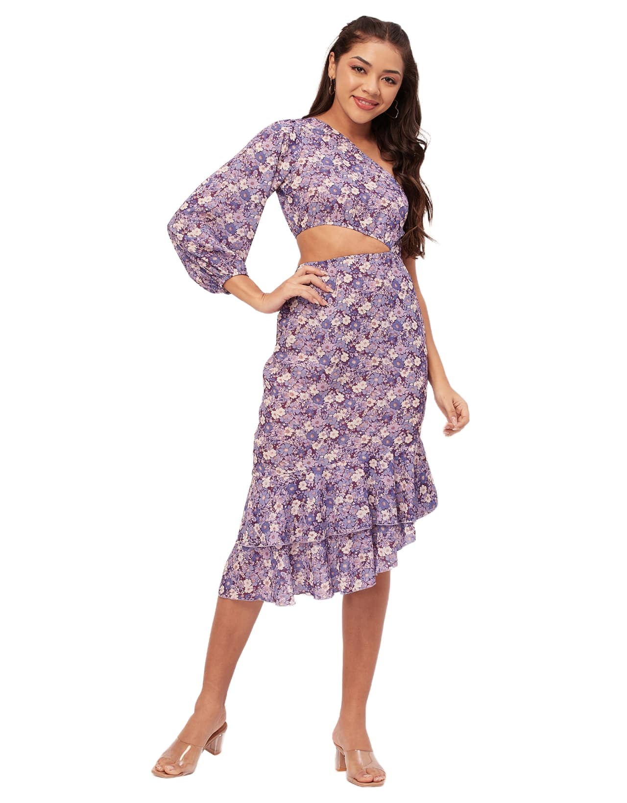 One Shoulder Ruffle Dress