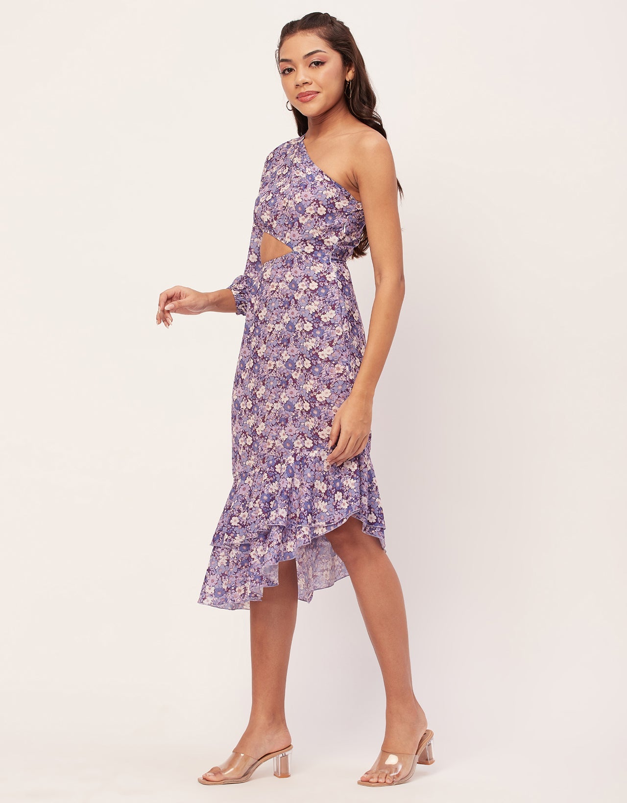 One Shoulder Ruffle Dress