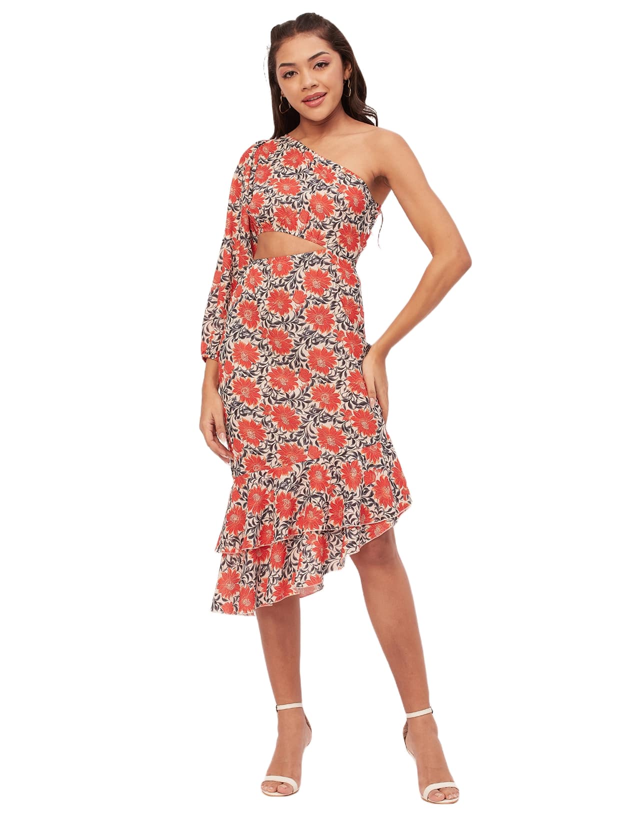 One Shoulder Ruffle Dress
