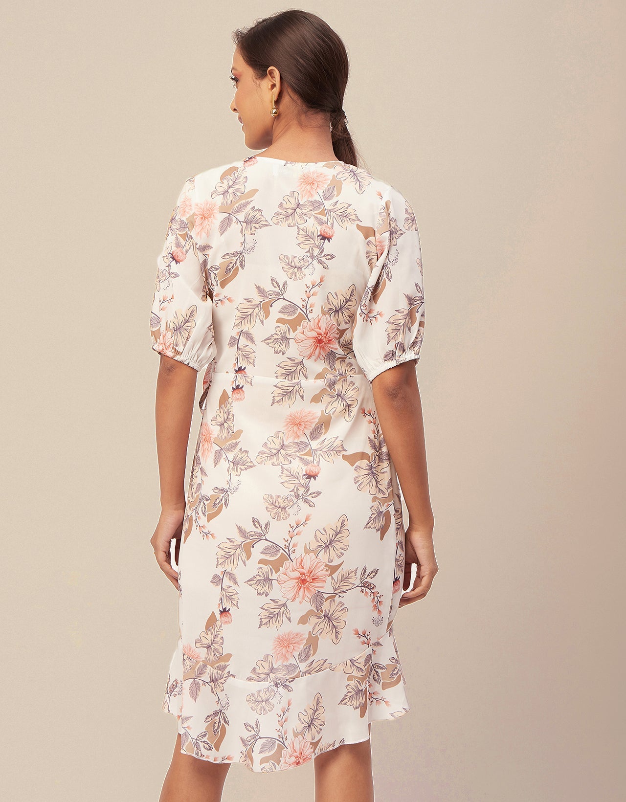 Casual Dresses, V-Neck Asymmetric