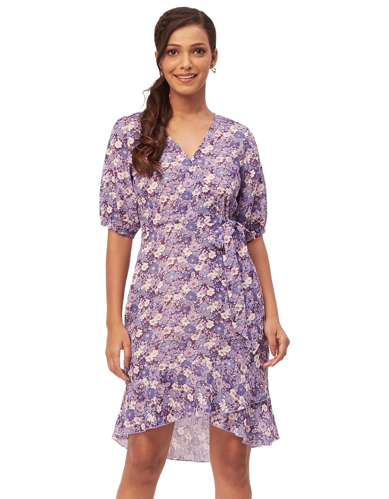 Casual Dresses, V-Neck Asymmetric