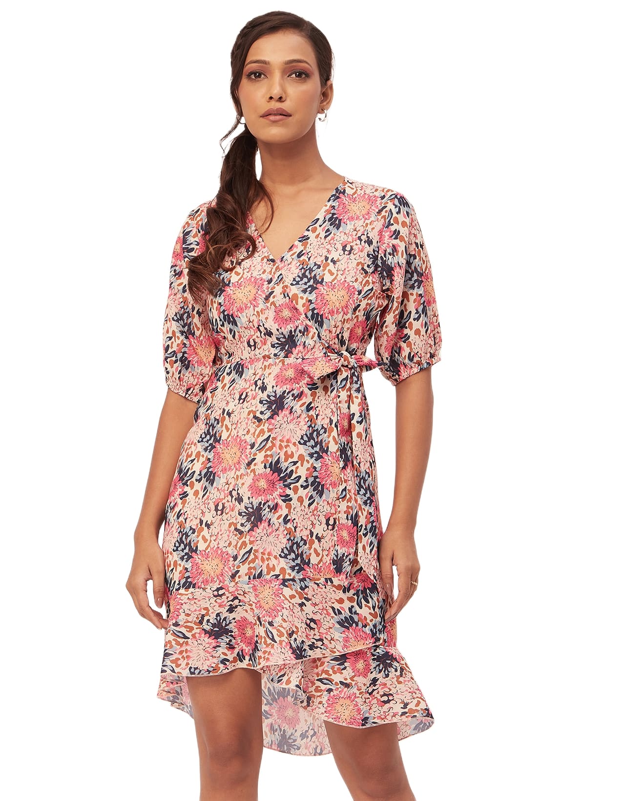 Casual Dresses, V-Neck Asymmetric