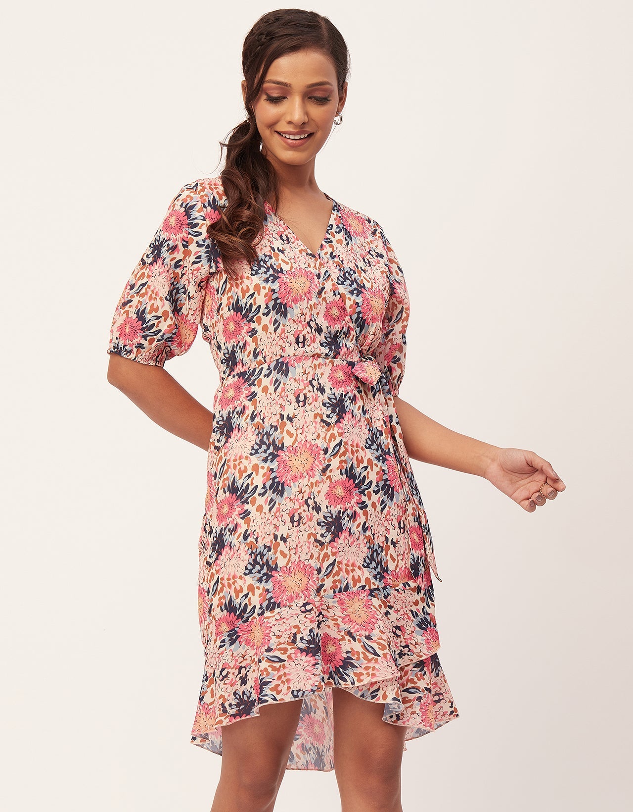 Casual Dresses, V-Neck Asymmetric