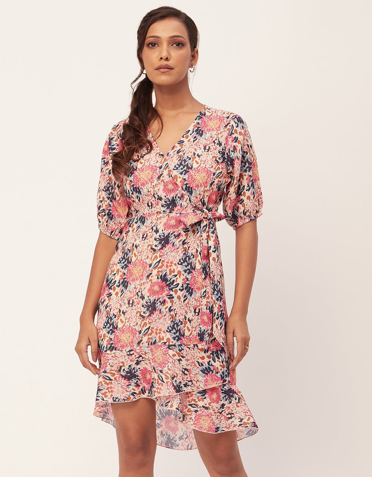 Casual Dresses, V-Neck Asymmetric