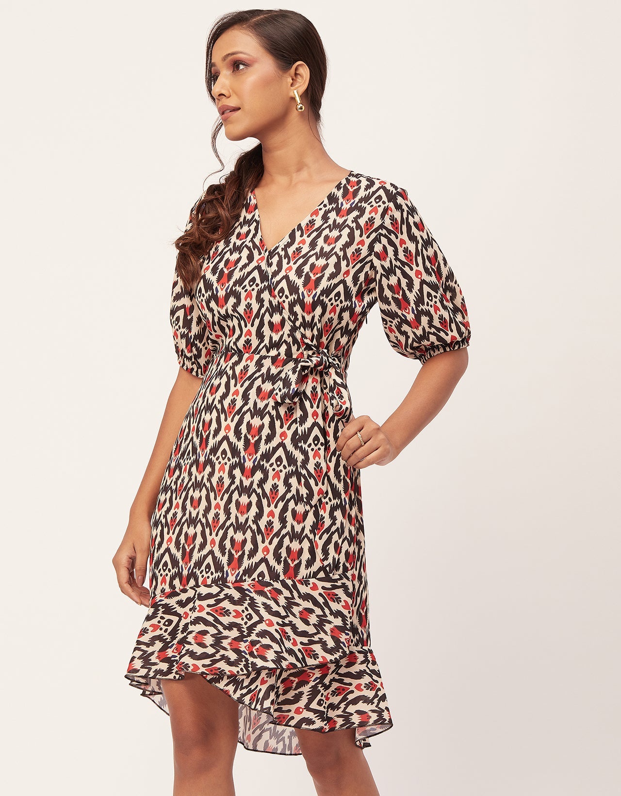 Casual Dresses, V-Neck Asymmetric