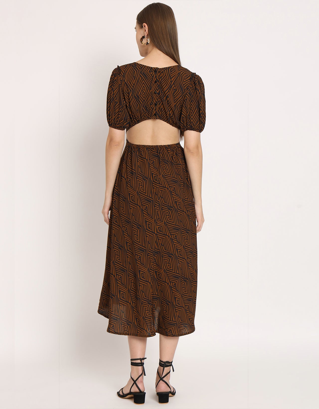 A-Line Styled Back Viscose Dress