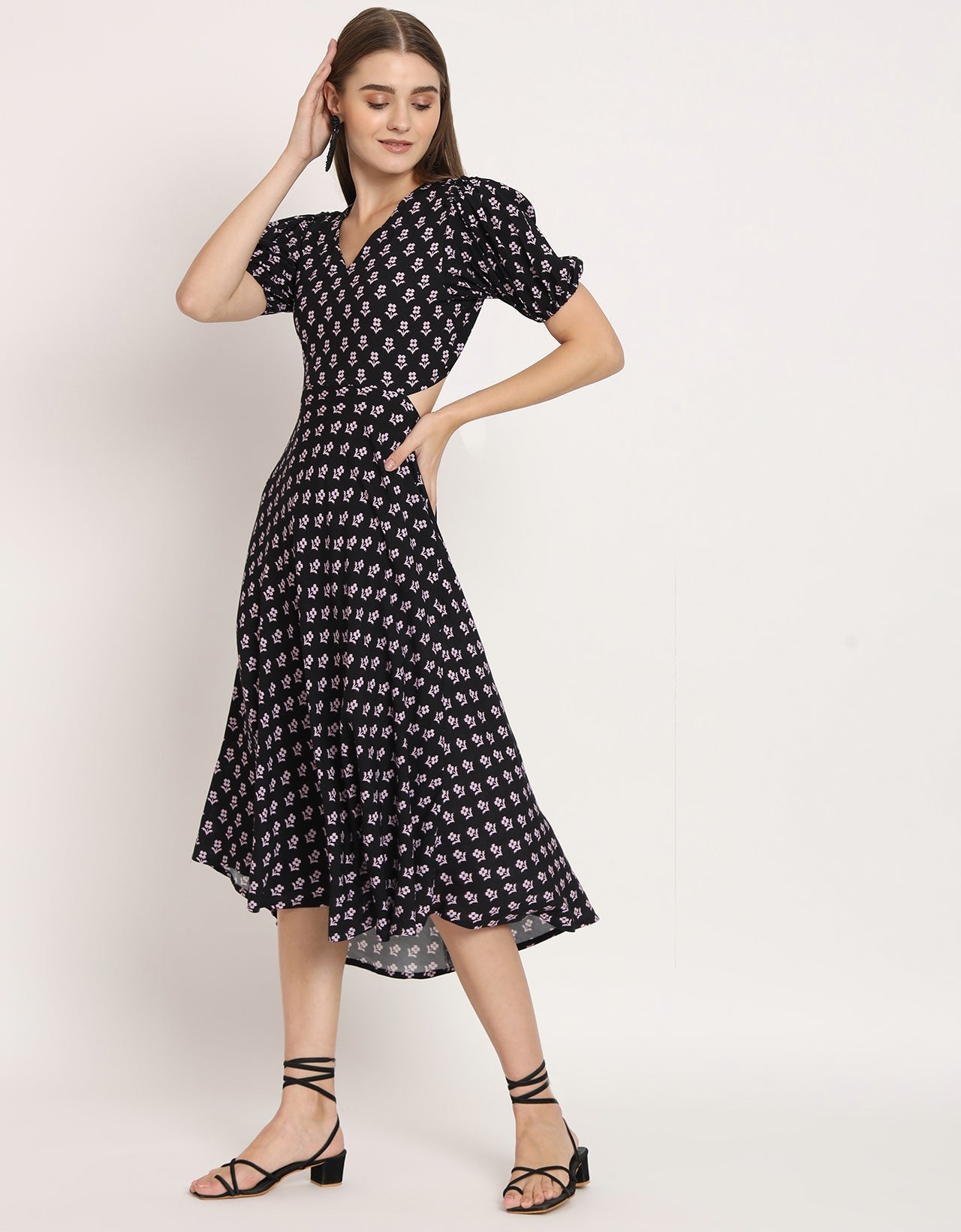 Black Block print dress