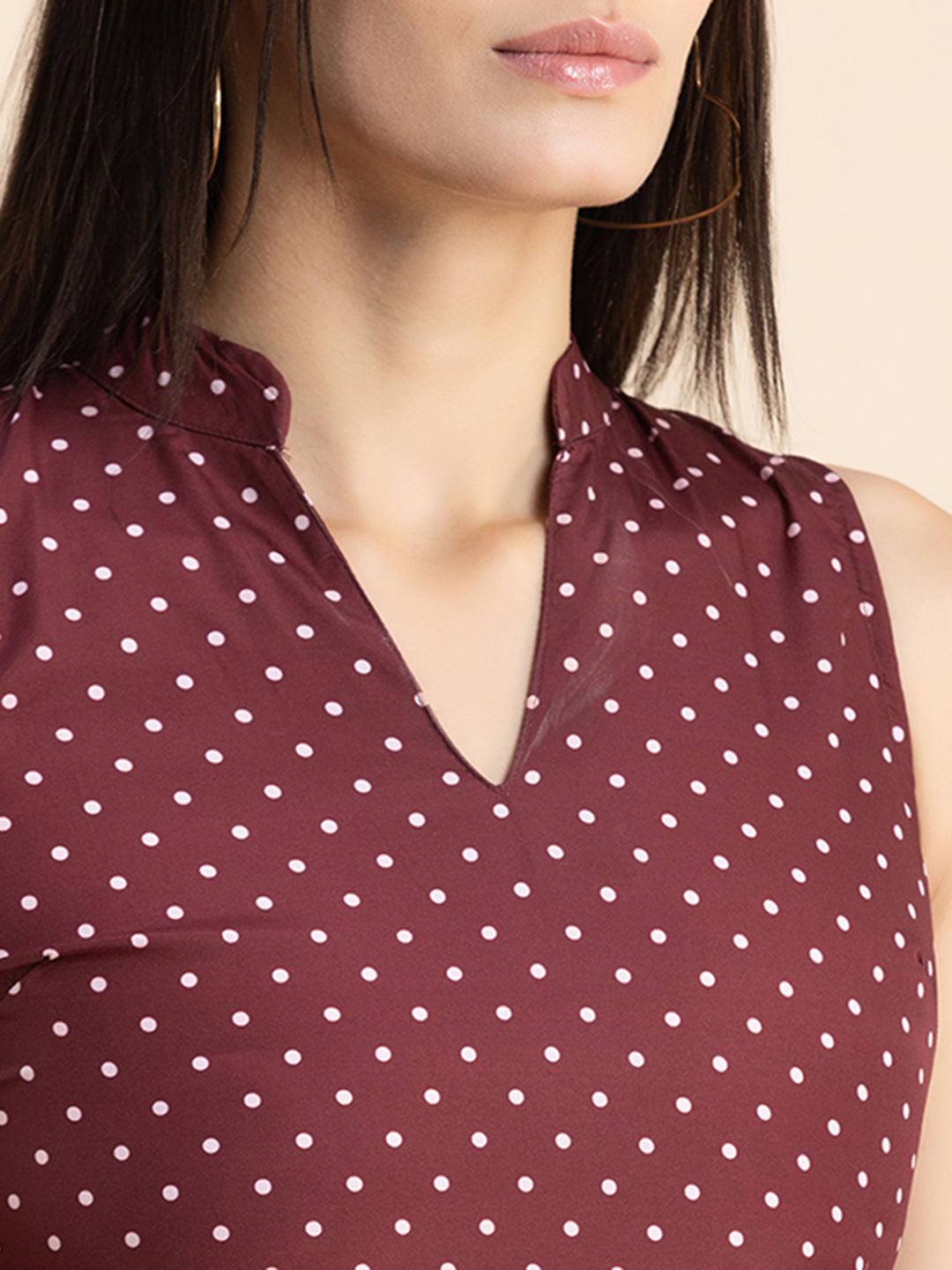V Neck Printed Dress, Knee