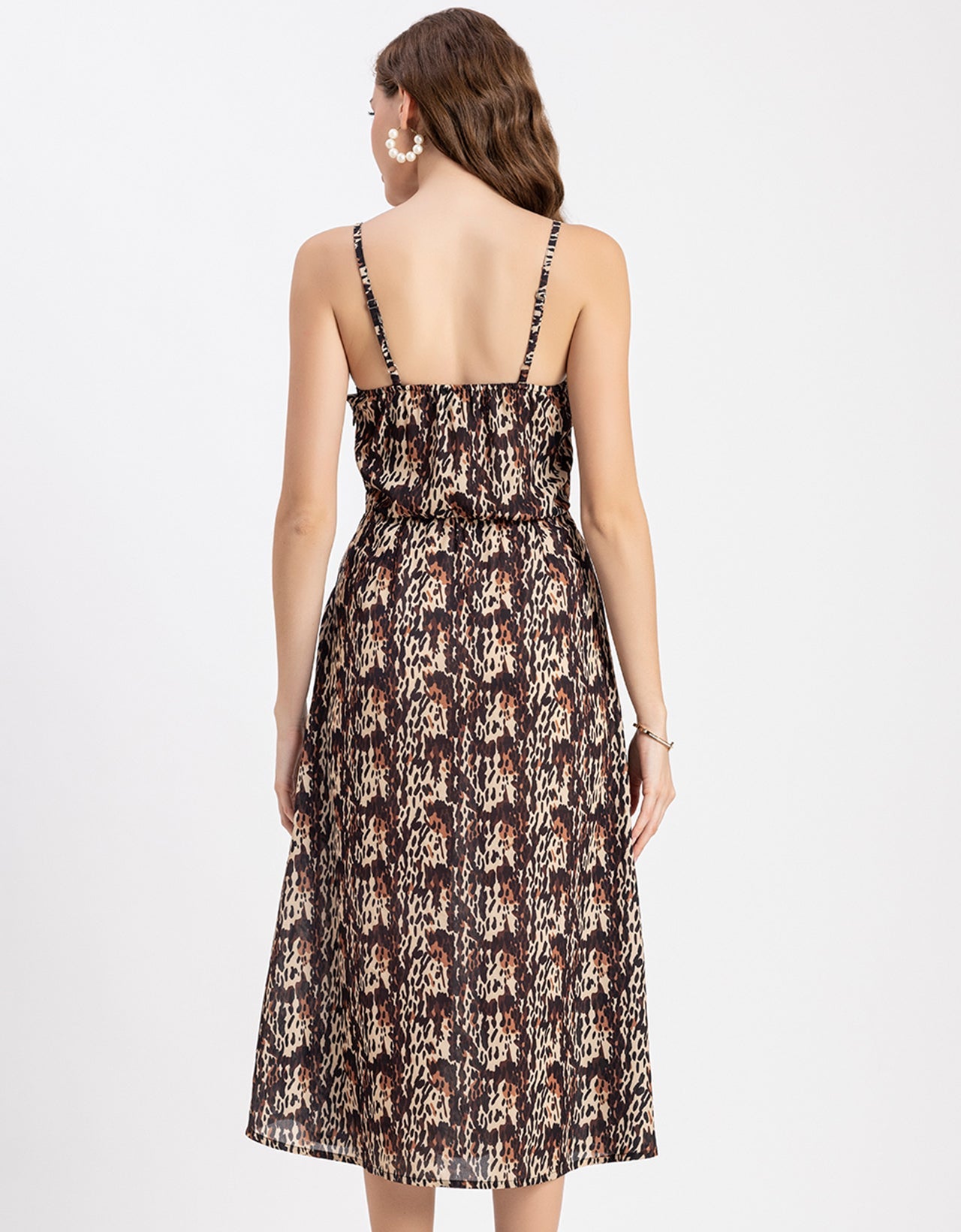 Printed Spaghetti Midi Dress