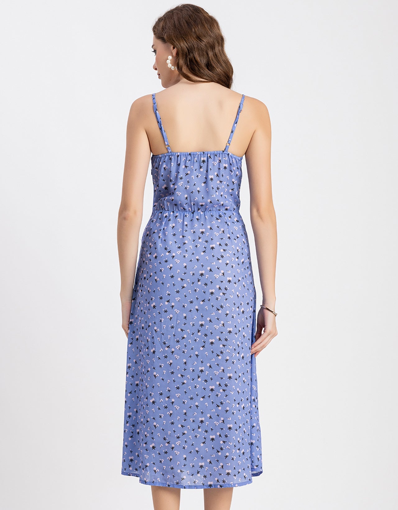 Printed Spaghetti Midi Dress