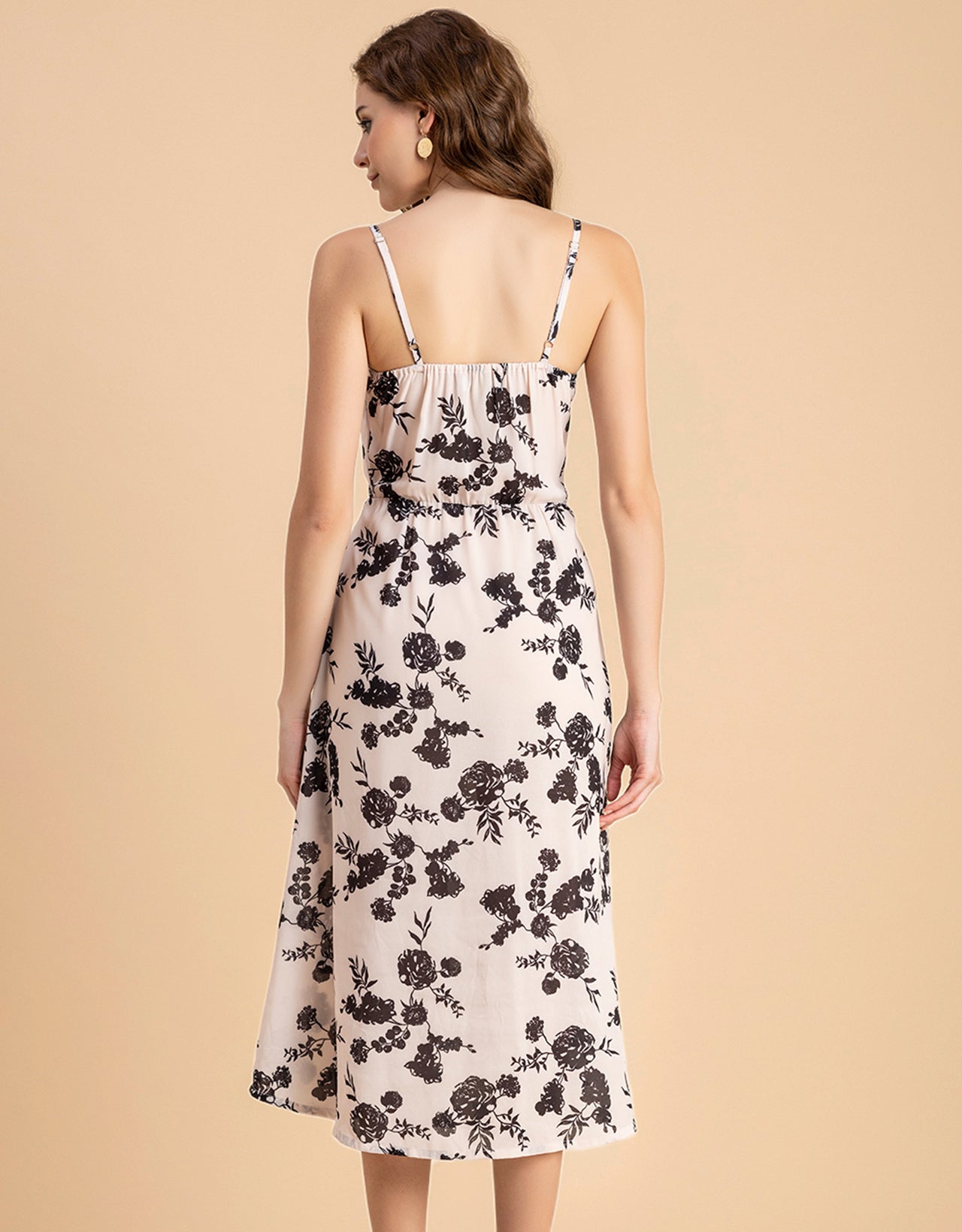 Printed Spaghetti Midi Dress