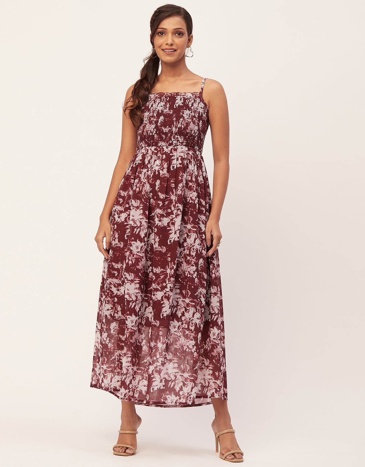 Smocked Maxi Dress, Strap