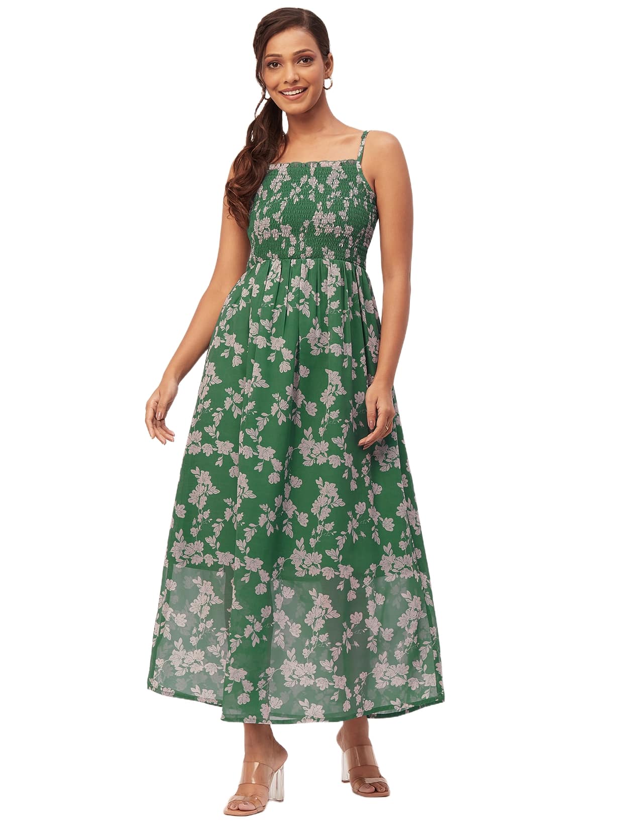 Smocked Maxi Dress, Strap