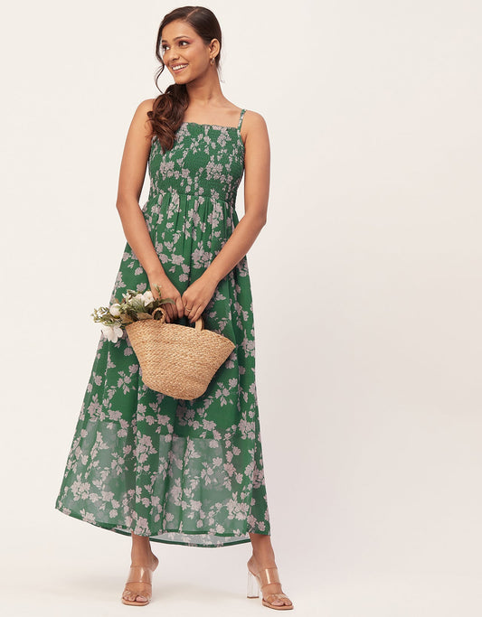 Smocked Maxi Dress, Strap