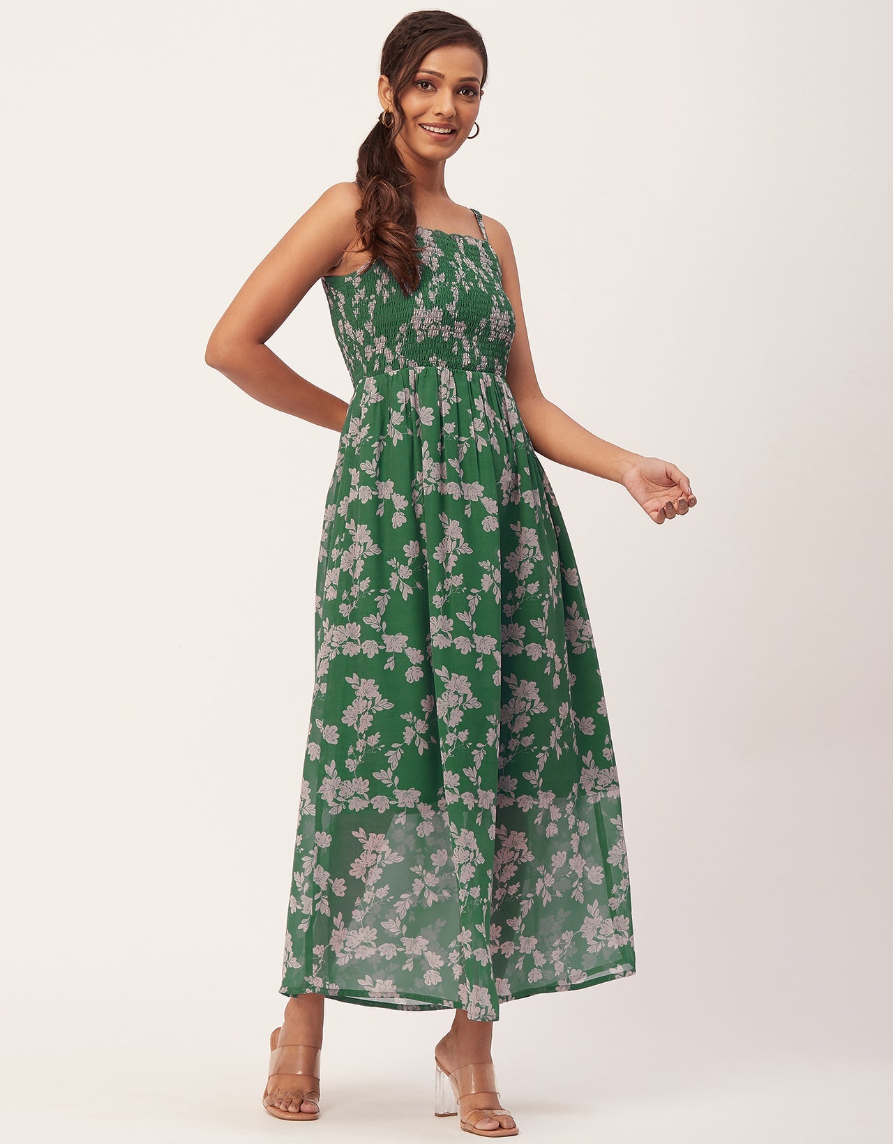 Smocked Maxi Dress, Strap