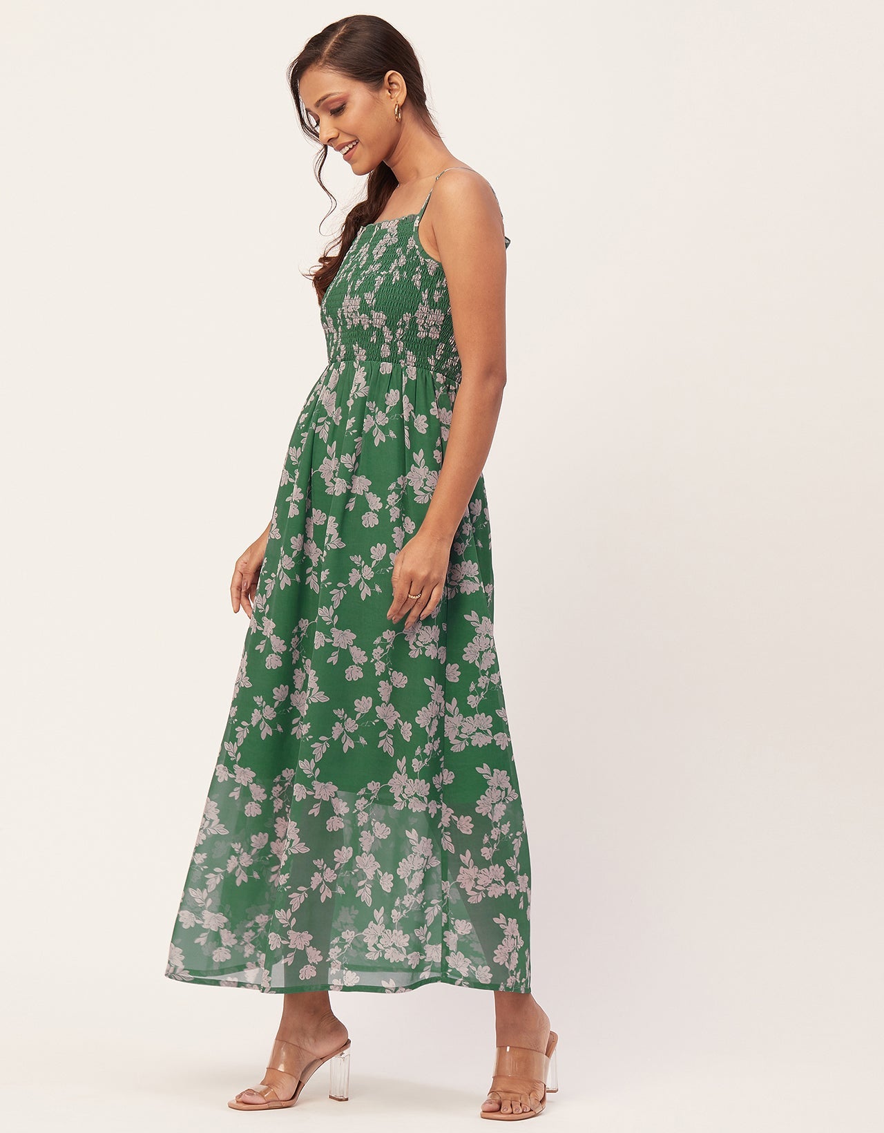 Smocked Maxi Dress, Strap