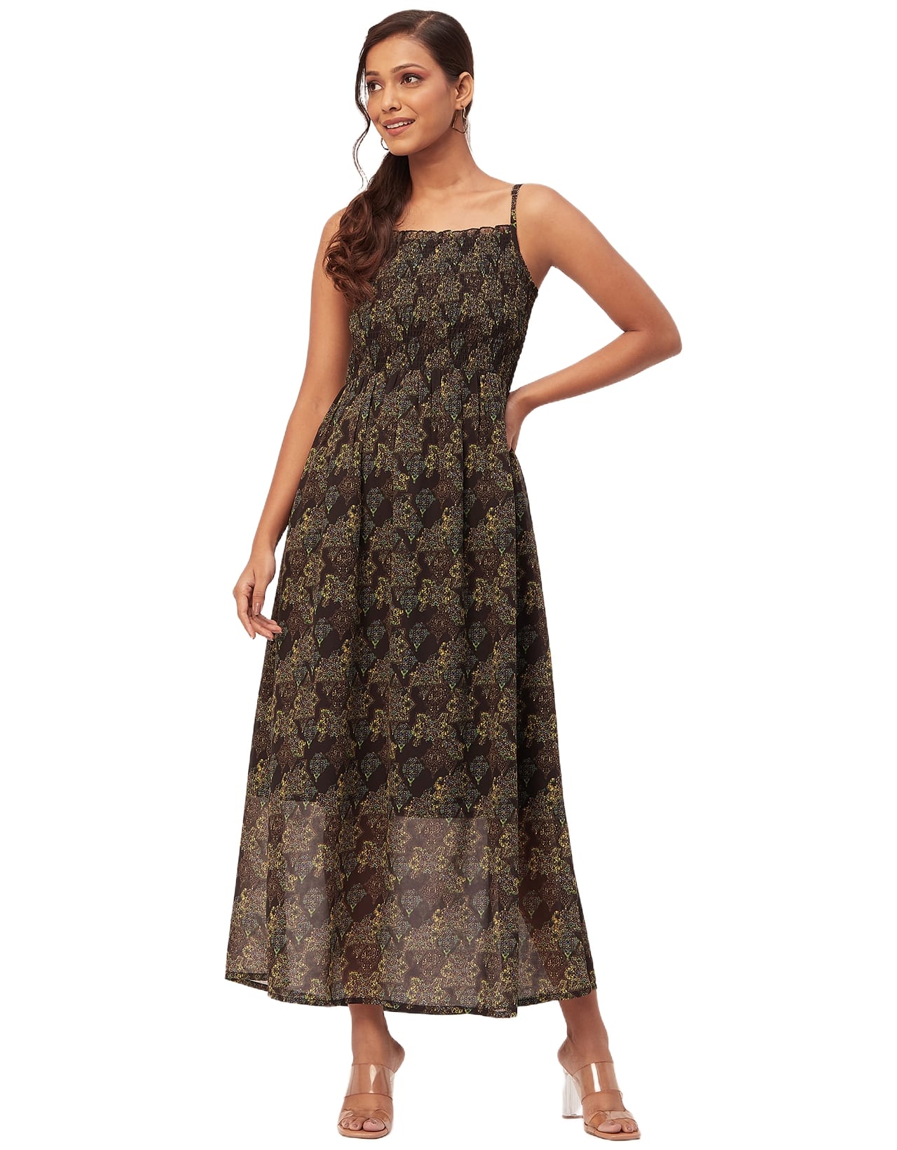 Smocked Maxi Dress, Strap