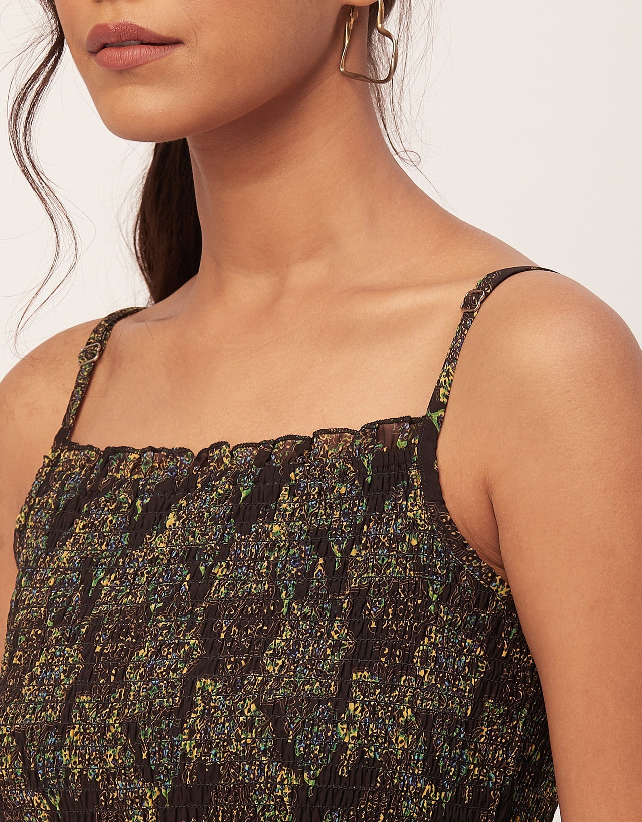 Smocked Maxi Dress, Strap