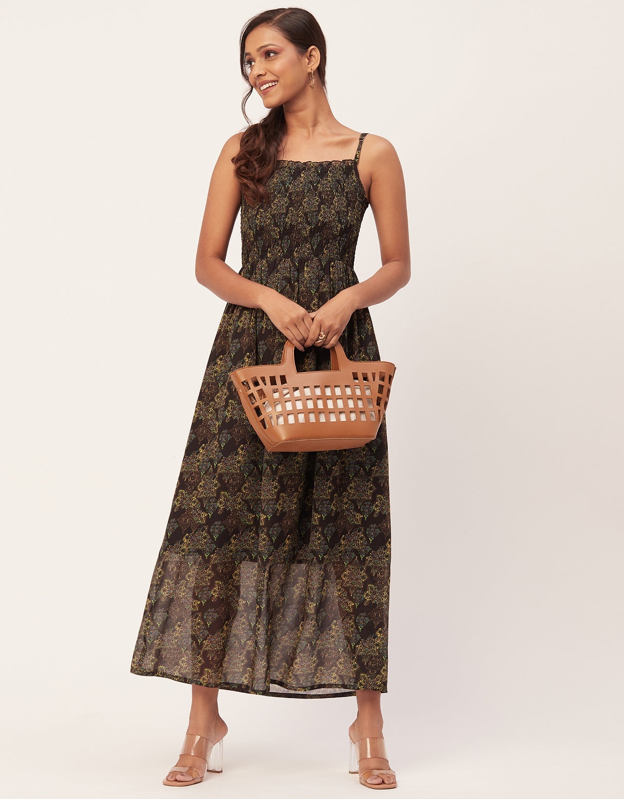 Smocked Maxi Dress, Strap