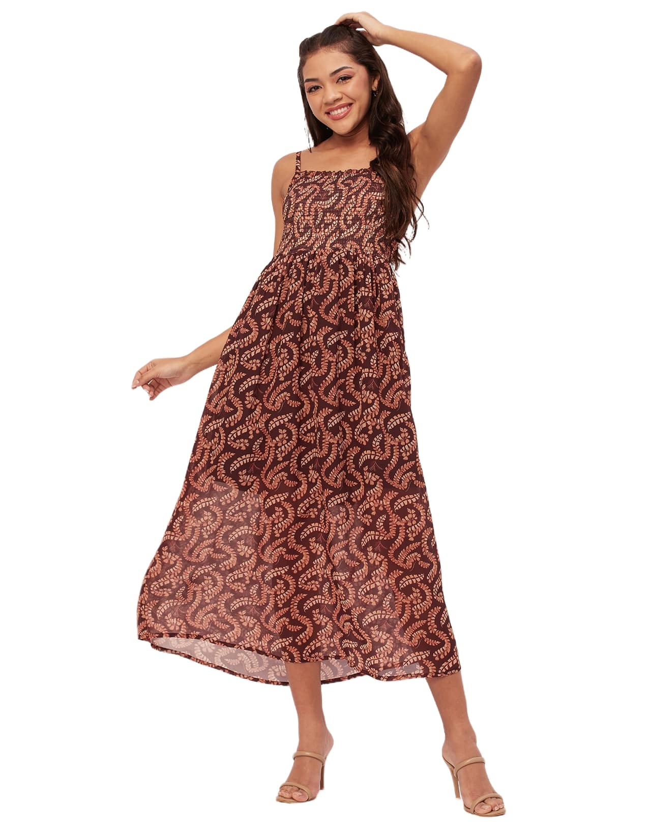 Smocked Maxi Dress, Strap