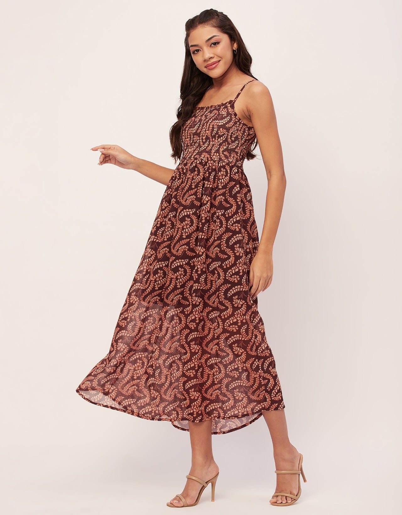 Smocked Maxi Dress, Strap