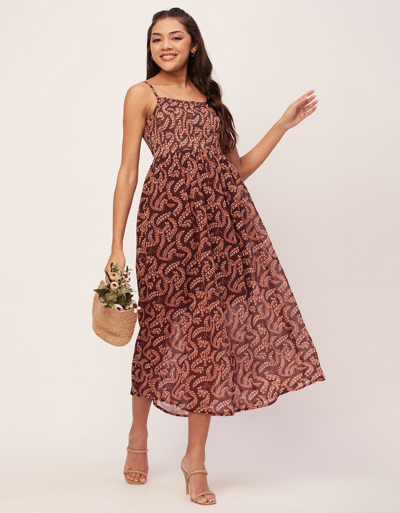 Smocked Maxi Dress, Strap