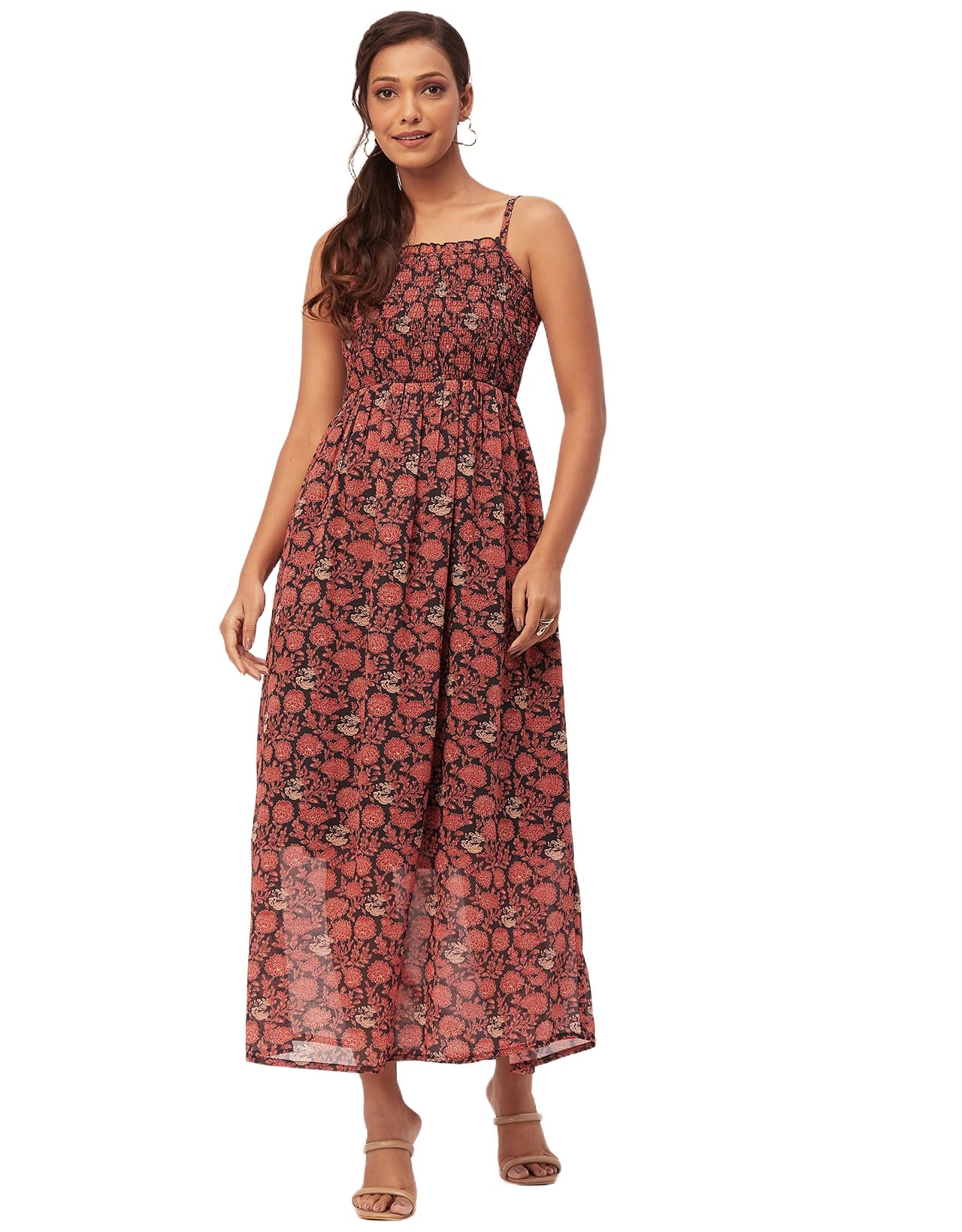 Smocked Maxi Dress, Strap