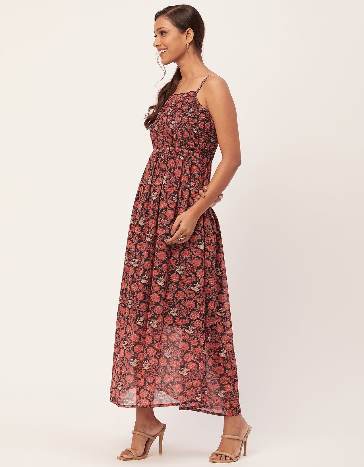 Smocked Maxi Dress, Strap
