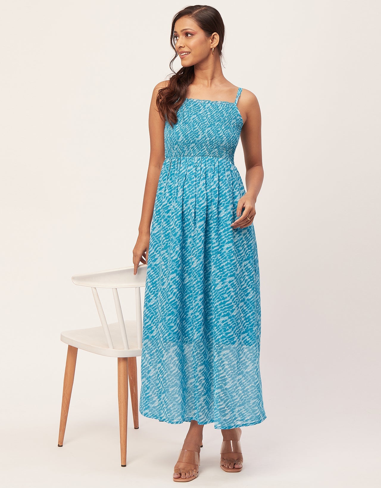 Smocked Maxi Dress, Strap