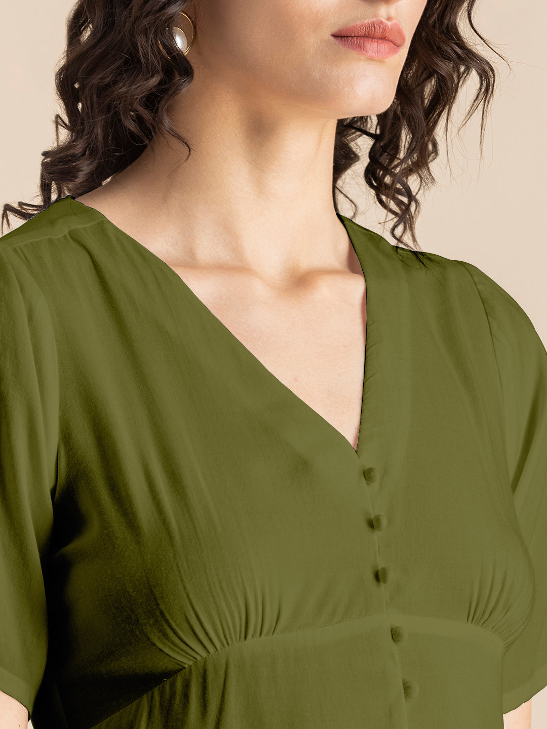 Front Slit Midi Dress