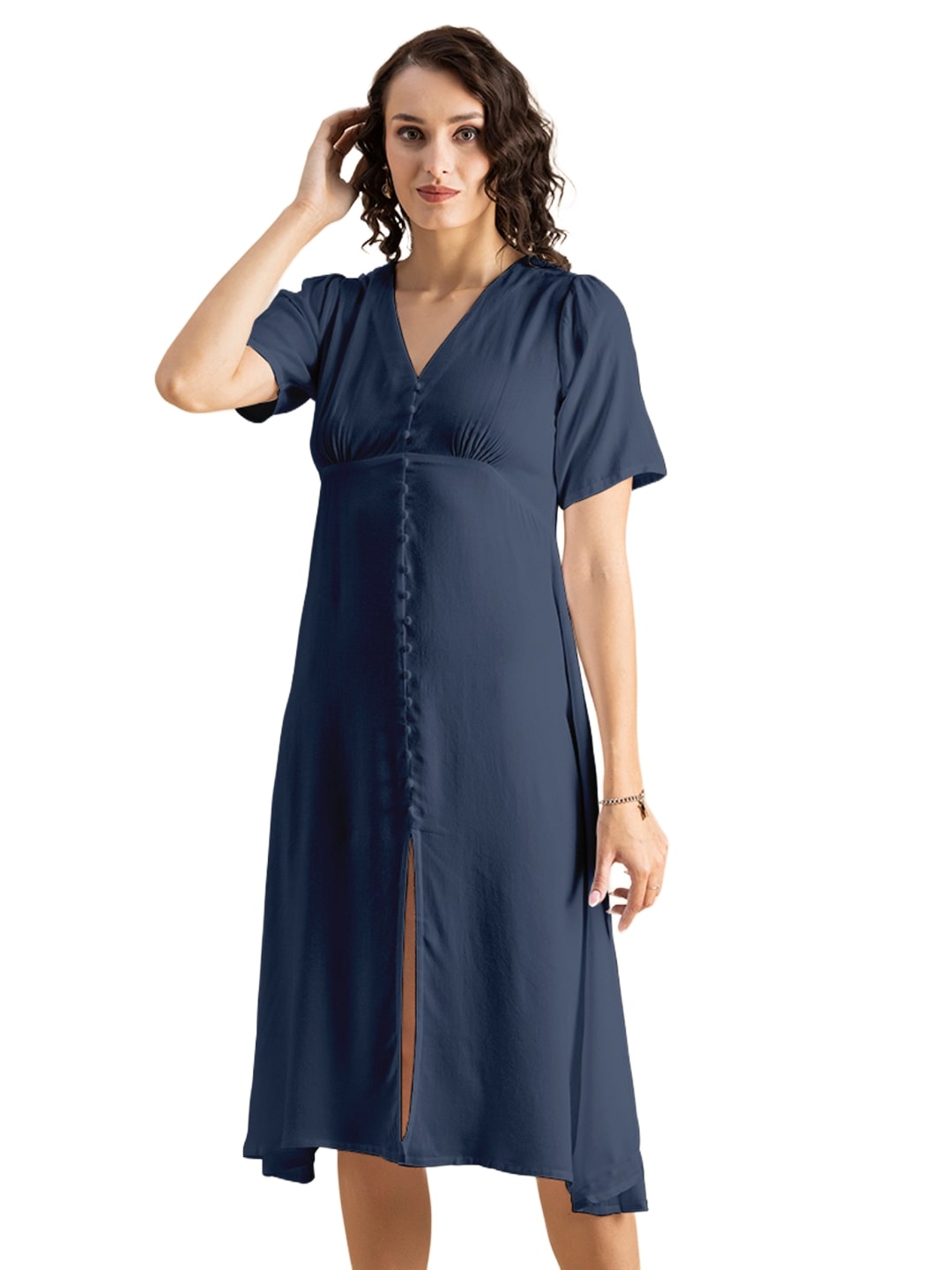 Front Slit Midi Dress