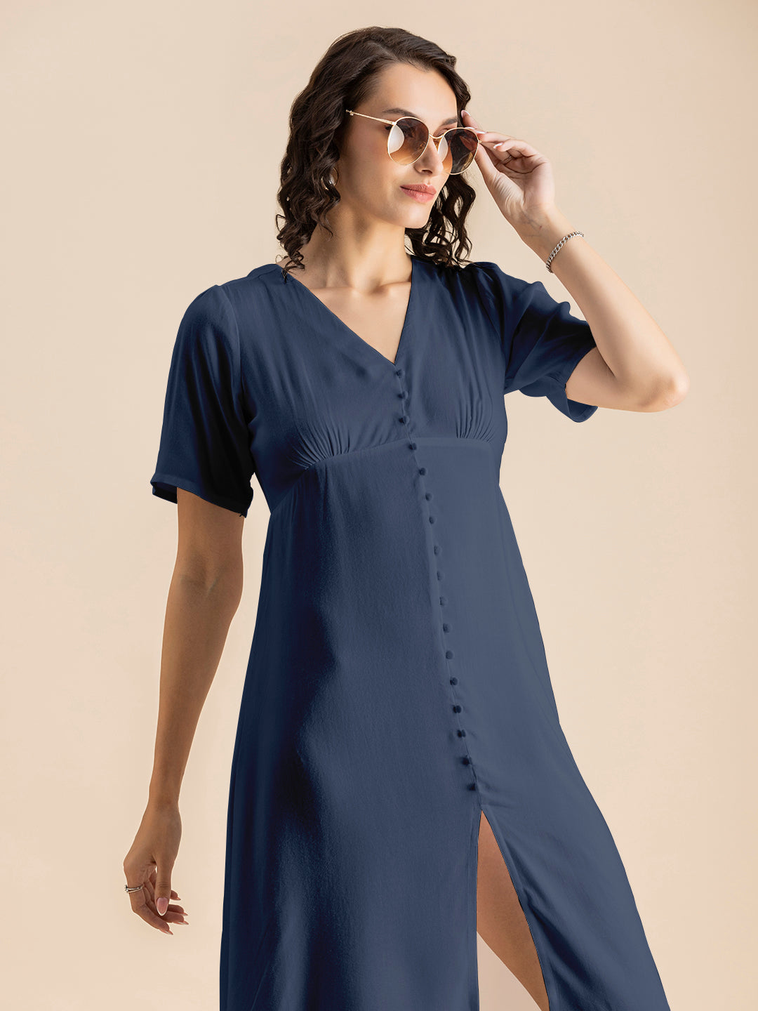 Front Slit Midi Dress