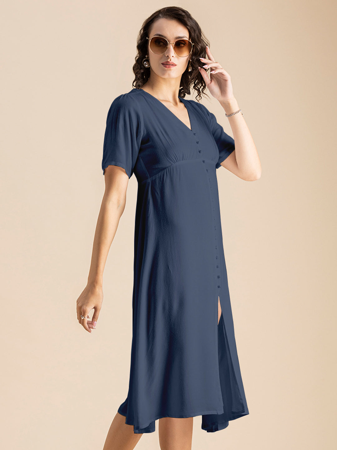 Front Slit Midi Dress